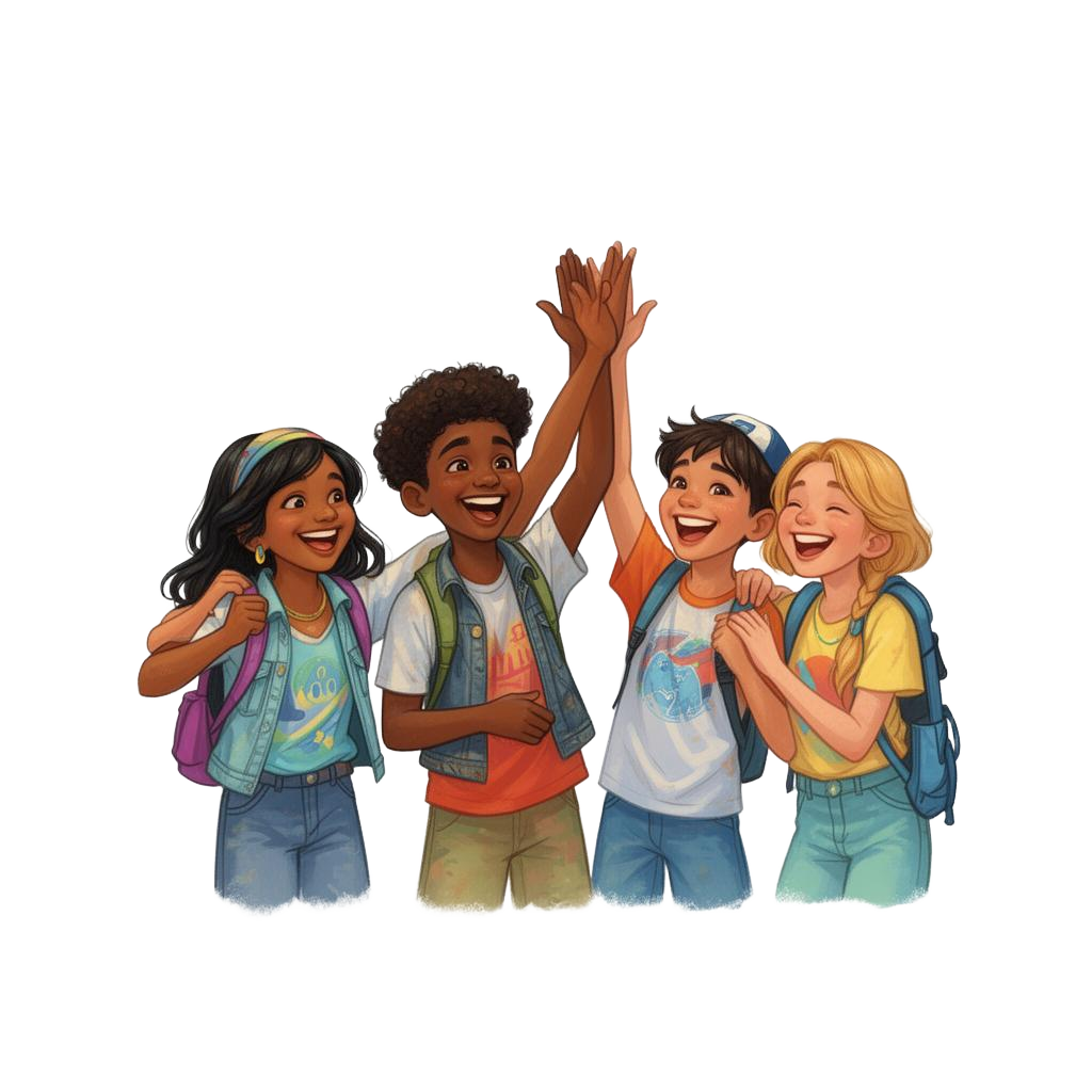 Happy diverse youth attending DWC VBS